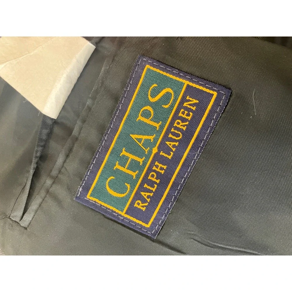CHAPS Ralph Lauren Mens Charcoal Pinstripe‎ Wool Blazer Jacket 2 Button